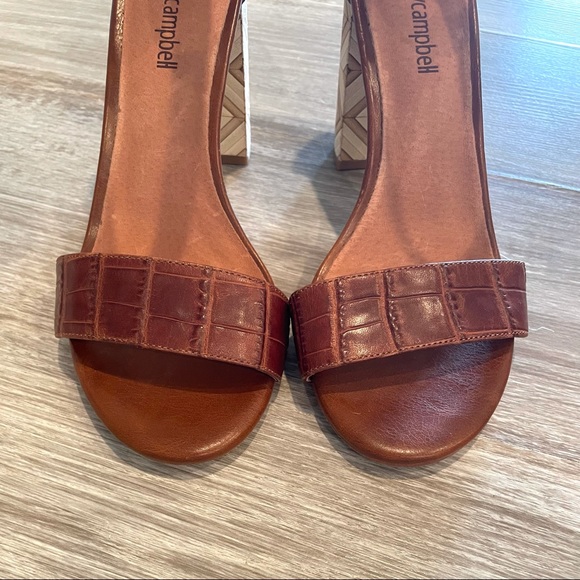 ❌SOLD❌ Jeffrey Campbell Lindsay Heel Sandal in Brown Croc & Zig Zag Size 6.5 - Picture 4 of 10